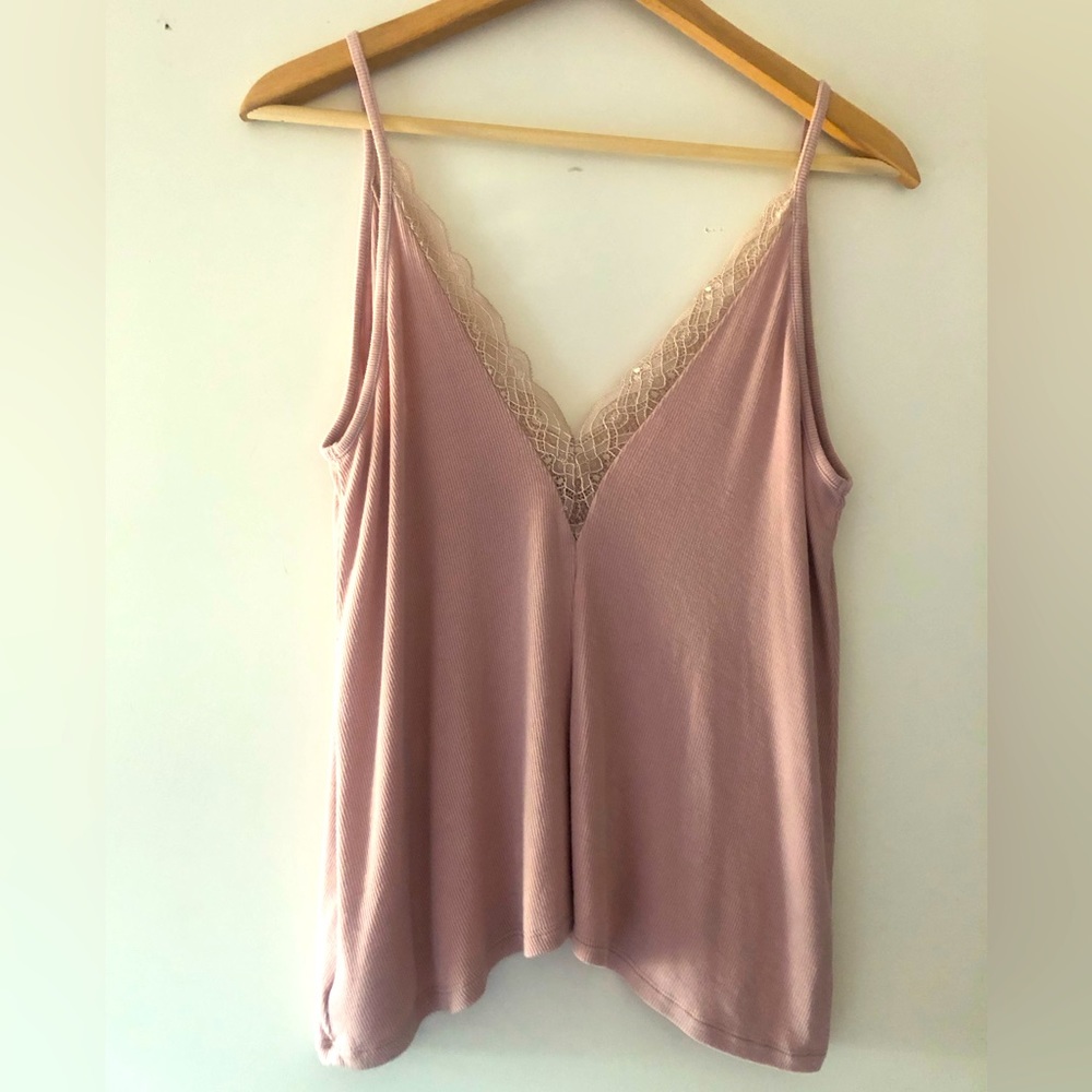 American Eagle Pink Lacey Tank